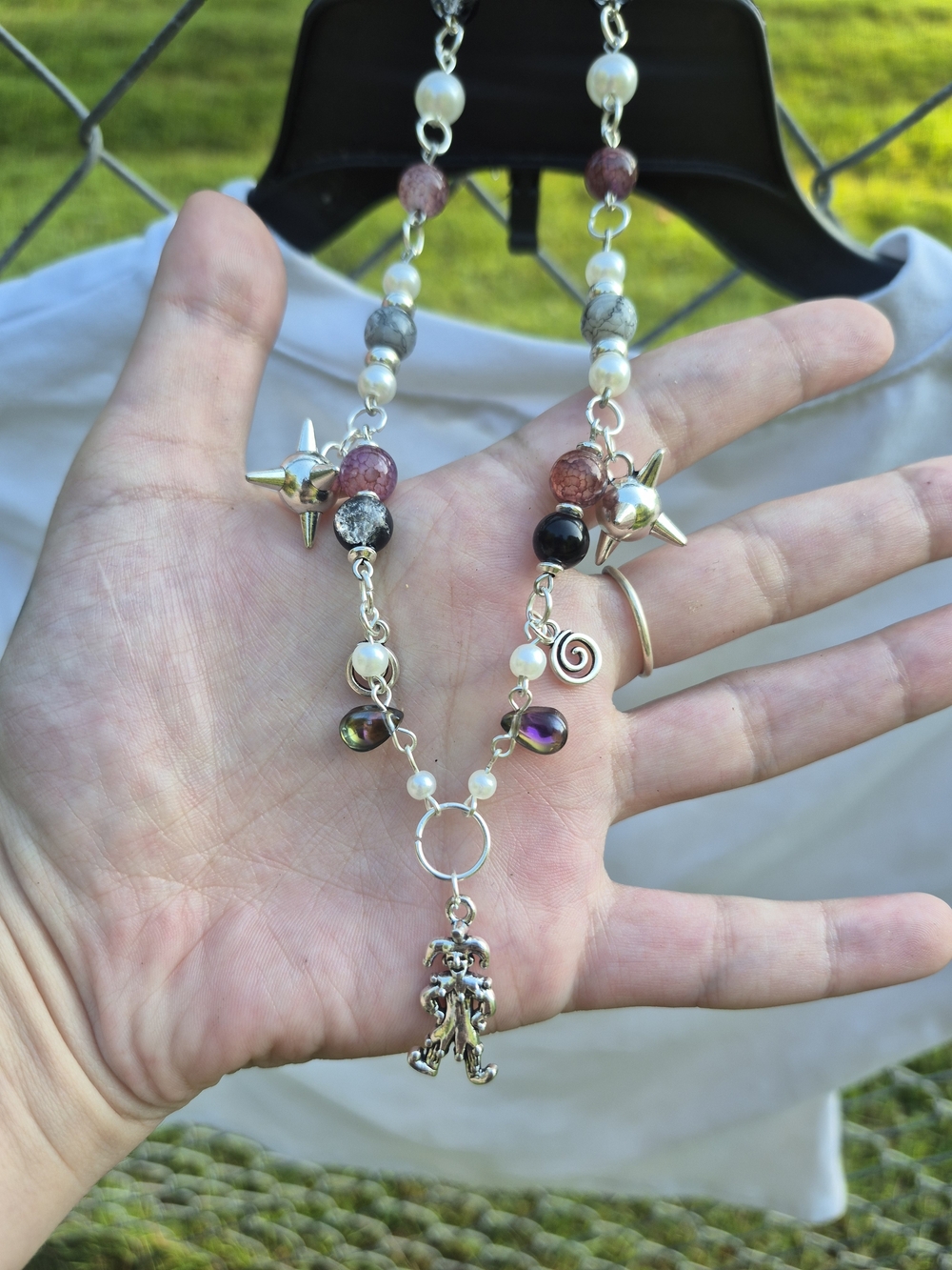 Alternative Beaded Necklace W/ Clown Charm